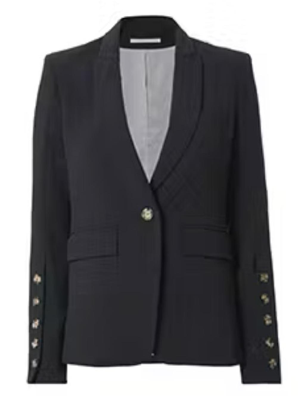 Veronica Beard Black Single-Button Notch Collar Blazer